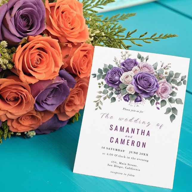 Rustic Blush Botanical Flowers Geometric Wedding Invitation (Creator Uploaded)
