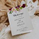 Rustic Blush Burgundy Floral Folded Wedding Program<br><div class="desc">This rustic blush burgundy floral folded wedding program is perfect for a modern wedding. The design features pink,  blush,  red,  burgundy and bordo watercolor flowers with green foliage. Include a quote or short message,  order of service,  wedding party and thank you message.</div>