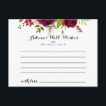 Rustic Blush Burgundy Floral Wedding Advice Card<br><div class="desc">This rustic blush burgundy floral wedding advice card is perfect for a modern wedding. The design features pink, blush, red, burgundy and bordo watercolor flowers with green foliage. These cards are perfect for a wedding, bridal shower, baby shower, graduation party & more. Personalise the cards with the names of the...</div>
