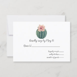 Rustic Blush Cacti Botanical Nature Desert Wedding RSVP Card