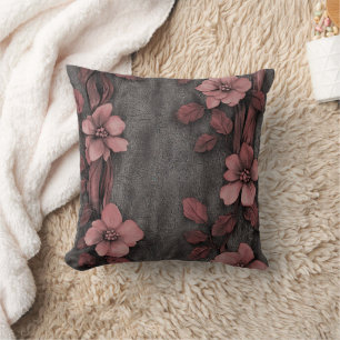 Rustic Blush Floral Linen Pattern (8) Cushion