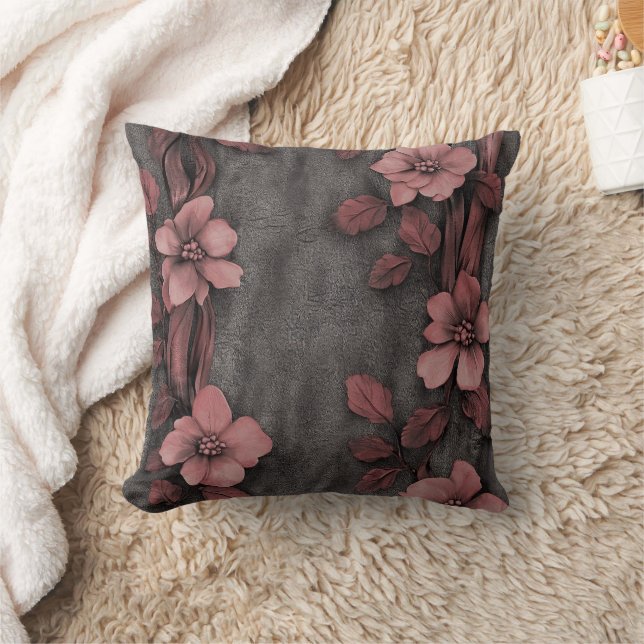 Rustic Blush Floral Linen Pattern (8) Cushion (Blanket)
