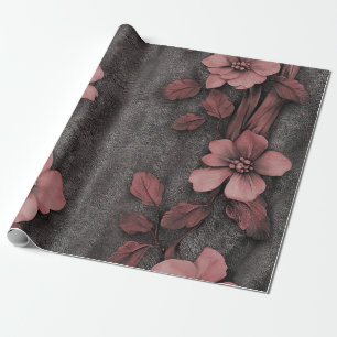 Rustic Blush Floral Linen Pattern (8) Wrapping Paper
