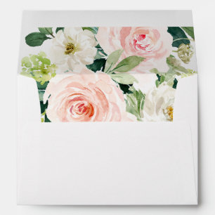 Rustic Blush Floral Wedding Address Envelope