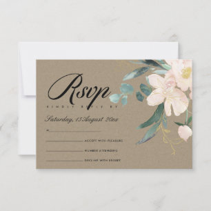 RUSTIC BLUSH KRAF FLORAL BUNCH WATERCOLOR RSVP