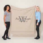 Rustic Blush Newlywed & Wedding Gift Monogram Chic Fleece Blanket<br><div class="desc">Rustic Blush Newlywed & Wedding Gift Monogram Chic Fleece Blanket. The perfect keepsake wedding, newlywed or bridal shower gift, a cherished reminder of the couple's special day or as a lovely housewarming gift, Click personalise this template to customise it with both your names, your monogram initial and the date quickly...</div>