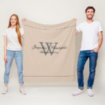 Rustic Blush Newlywed & Wedding Gift Monogram Chic Fleece Blanket<br><div class="desc">Rustic Blush Newlywed & Wedding Gift Monogram Chic Fleece Blanket. The perfect keepsake wedding, newlywed or bridal shower gift, a cherished reminder of the couple's special day or as a lovely housewarming gift, Click personalise this template to customise it with both your names, your monogram initial and the date quickly...</div>
