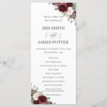 Rustic Blush Pink Burgundy Floral Wedding Program<br><div class="desc">Designed to co-ordinate with our Rustic Blush wedding collection, this elegant wedding program features a beautiful watercolor burgundy, blush pink roses, peonies, stocks and greenery arrangement. Personalise it with your wedding details easily and quickly, simply press the customise it button to further re-arrange and format the style and placement of...</div>