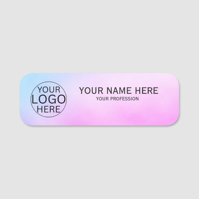 Rustic Blush Pink Custom Logo Employee  Name Tag (Front)