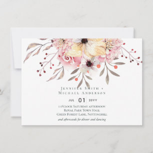 Rustic Blush Pink Floral Sage Wedding