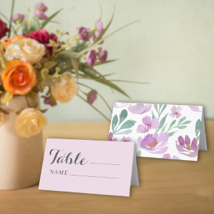 Rustic Blush Pink & Floral Wedding Seating Place Card