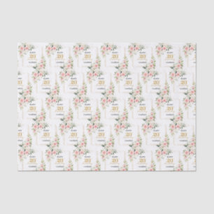 Rustic blush pink roses eucalyptus 20 birthday tissue paper