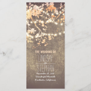 Rustic Blush Pink Tree Branches Wedding Program