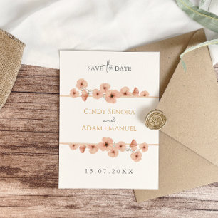 Rustic Blush Pink Wildflower Wedding Save The Date