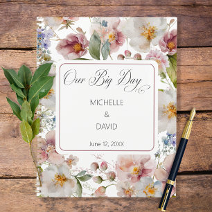 Rustic Blush Pink Wildflowers Wedding Planner