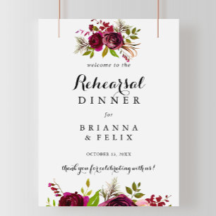 Rustic Blush Rehearsal Dinner Welcome Sign