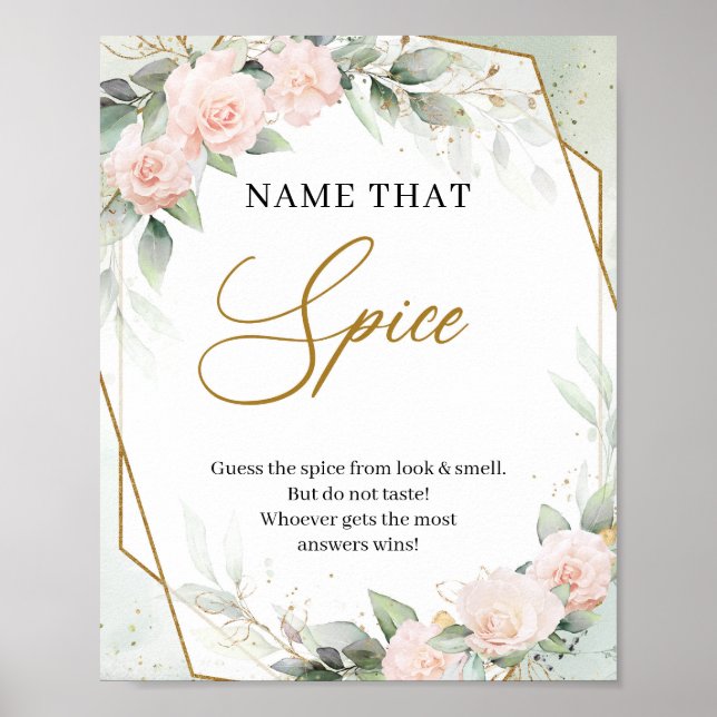 Rustic blush roses eucalyptus Name that Spice game Poster (Front)