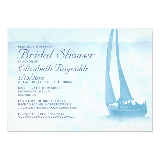 Rustic Boat Bridal Shower Invitations