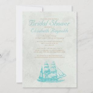 Rustic Boats Bridal Shower Invitations