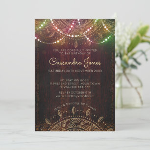 Rustic Bohemian Birthday Invitation