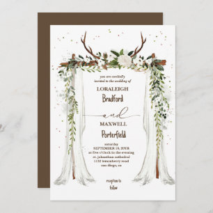 Rustic bohemian Boho Canopy Wedding Invitation