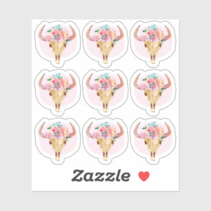 Rustic Bohemian Cow Skull Watercolor Planner Sheet