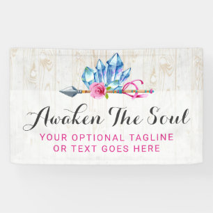 Rustic Bohemian Crystal Gems & Arrow Watercolor Banner