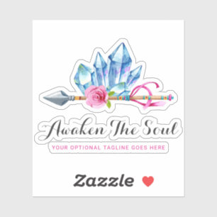 Rustic Bohemian Crystal Gems Arrow Watercolor Logo