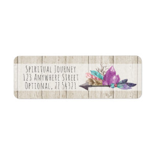 Rustic Bohemian Crystals & Arrow Return Address Label
