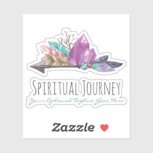 Rustic Bohemian Crystals & Arrow Watercolor Logo