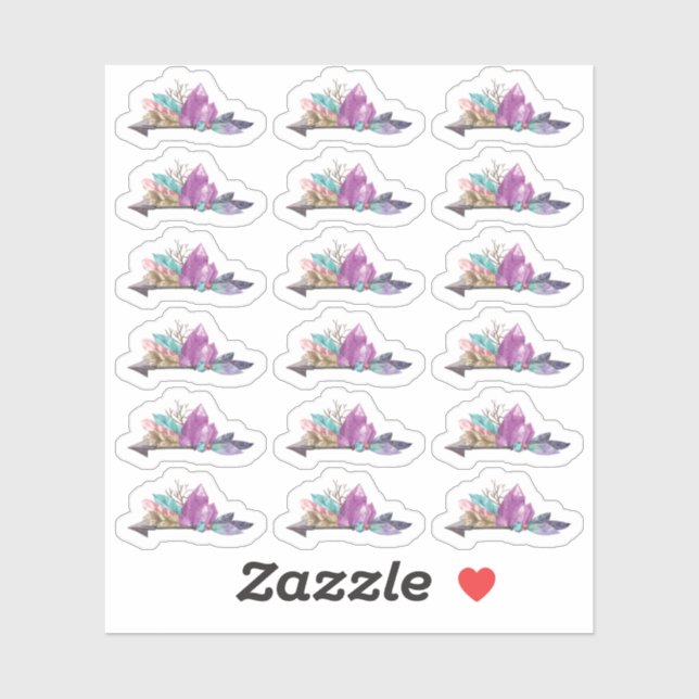 Rustic Bohemian Crystals & Arrow Watercolor Sheet (Sheet)