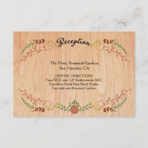 Rustic Bohemian Foliage Wreath on Wood Enclosure Card