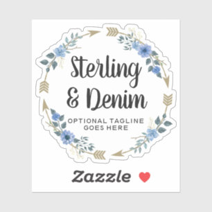 Rustic Bohemian Watercolor Floral Arrows Name Logo