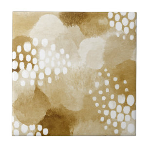 Rustic Boho Abstract Textured Pattern -Earthy Tone Ceramic Tile