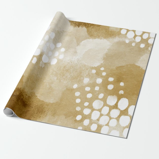 Rustic Boho Abstract Textured Pattern -Earthy Tone Wrapping Paper (Unrolled)