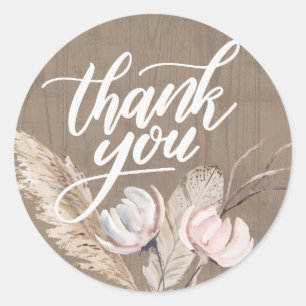 Rustic Boho Baby Shower Thank You Sticker – Waterc