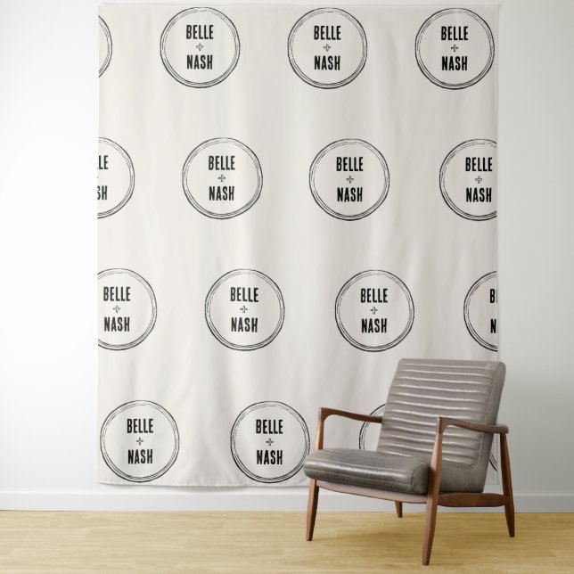 Rustic Boho Barn Wedding Backdrop Tapestry (In Situ)