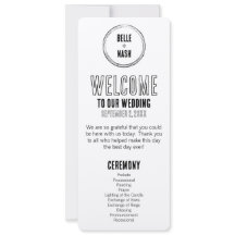 Rustic Boho Barn Wedding Program with Photo