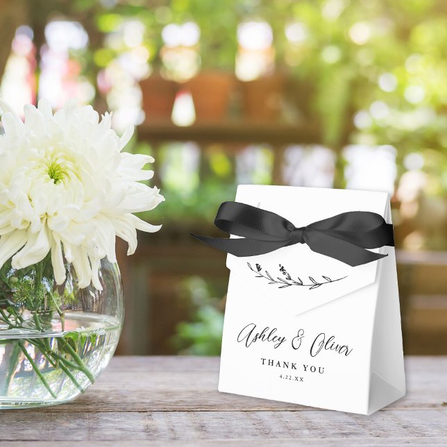 Rustic Boho Black & White Wildflower Wedding Favour Box (Creator Uploaded)
