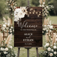 Rustic Boho Botanical Wedding Welcome Sign