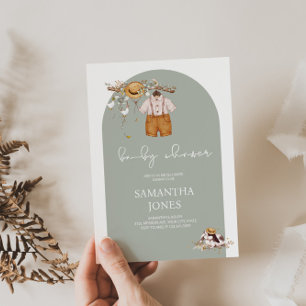 Rustic Boho Boy Baby Shower Invitation
