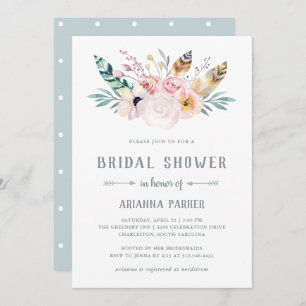 Rustic Boho Bridal Shower Invitation