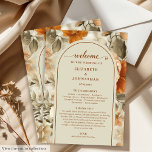 Rustic Boho Burnt Orange Ivory Olive Program<br><div class="desc">✅ For matching items search 213W in my collections ✅ The most trendy wedding colour scheme is terracotta, and this elegant boho wedding program captures that timeless, romantic vibe in the most beautiful way. Designed in soft watercolor tones, it features terracotta and ivory flowers gracefully accented with sage green leaves...</div>