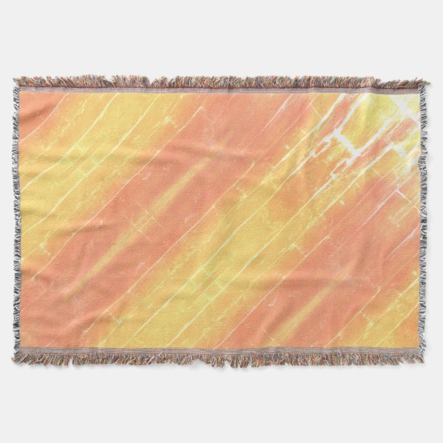 Rustic Boho Casual Summer Yellow Peach Pattern Fle Throw Blanket (Front)