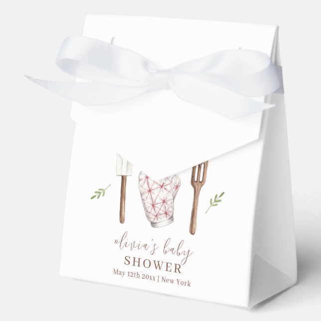 Rustic Boho Chef Kitchen Stuff Baby Shower  Favour Box (Front)