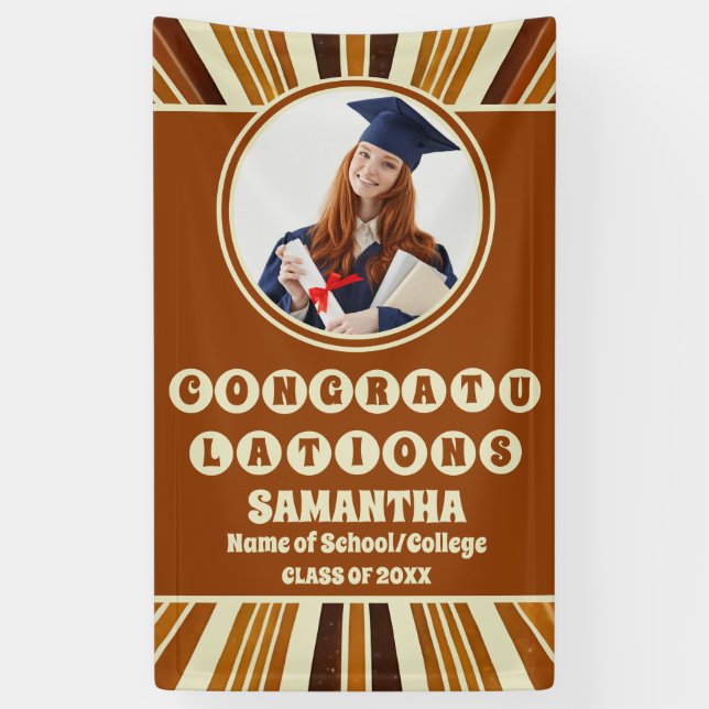 Rustic Boho Chic 2025 Graduation Photo Banner (Vertical)