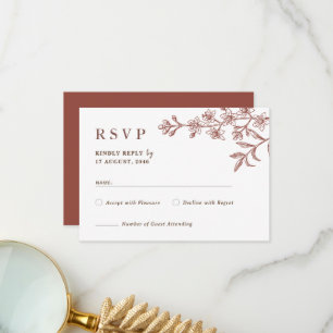 Rustic Boho Chic Floral Wedding RSVP Cards
