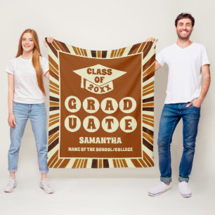 Rustic Boho Chic Graduation Gift Fleece Blanket