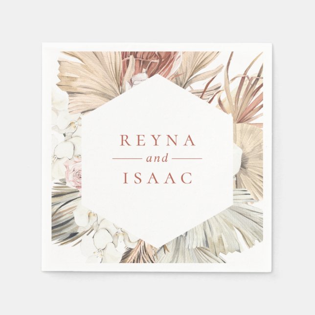 Rustic Boho-Chic Personalised Paper Napkins (Front)