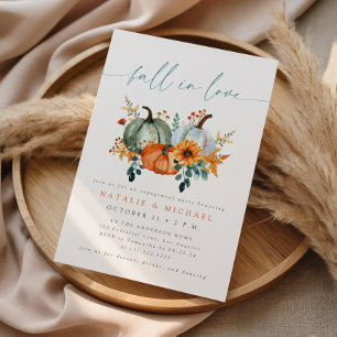 Rustic Boho Chic Pumpkin Fall Engagement Party Invitation